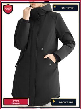 Fleece Lined Waterproof Puffer Jacket Long Winter Parka